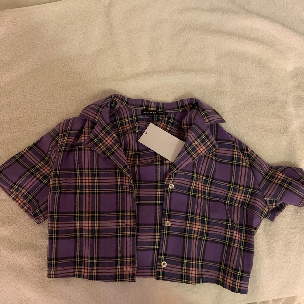 Purple multi colored crop top